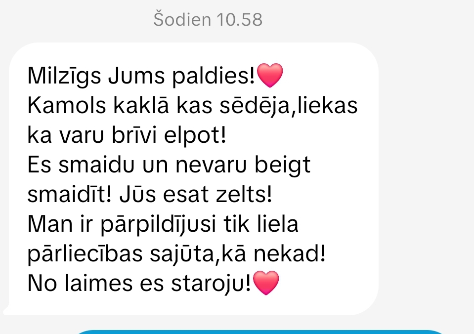 Klientu atsauksme par Aronbergs individuālo seansu