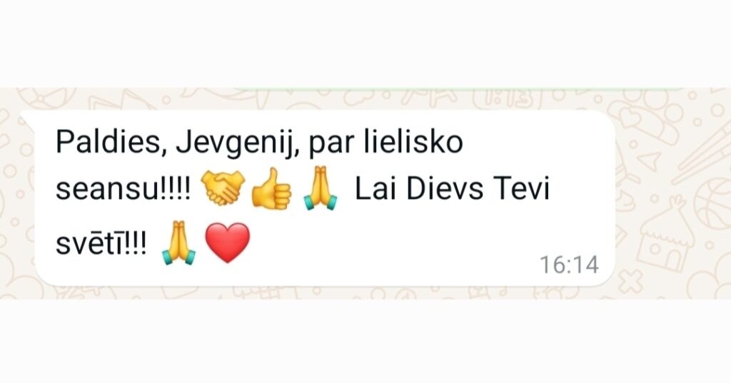 Klientu atsauksme par Aronbergs individuālo seansu
