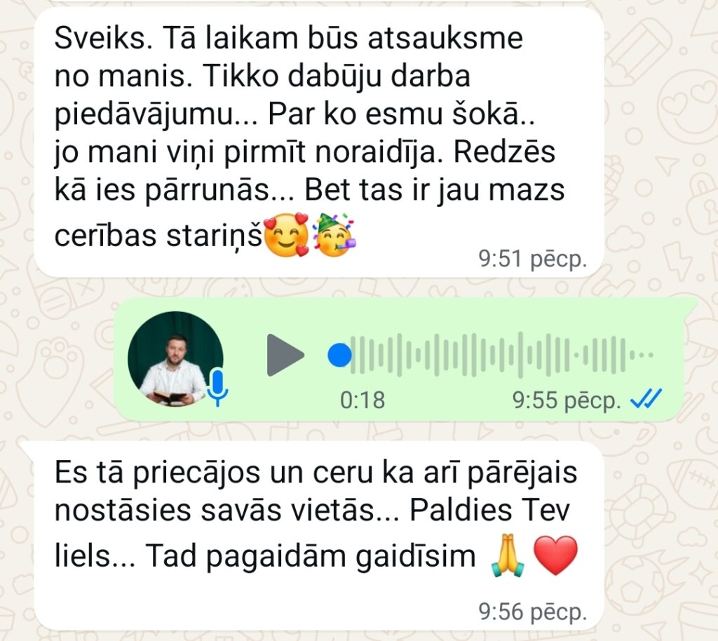 Klientu atsauksme par Aronbergs individuālo seansu