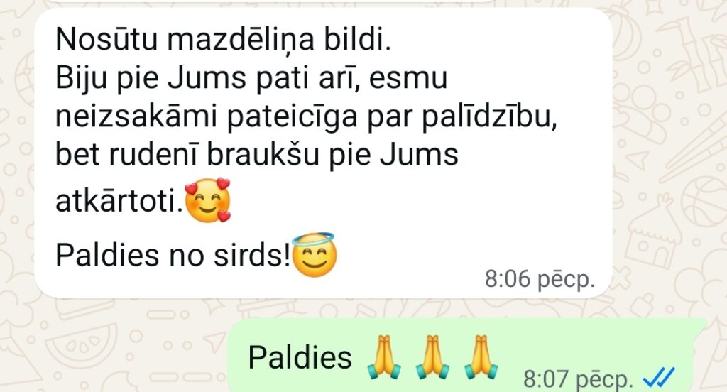 Klientu atsauksme par Aronbergs individuālo seansu