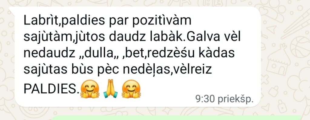 Klientu atsauksme par Aronbergs individuālo seansu