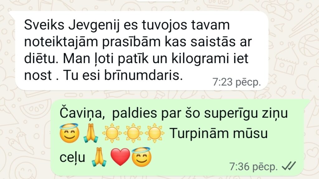 Klientu atsauksme par Aronbergs individuālo seansu
