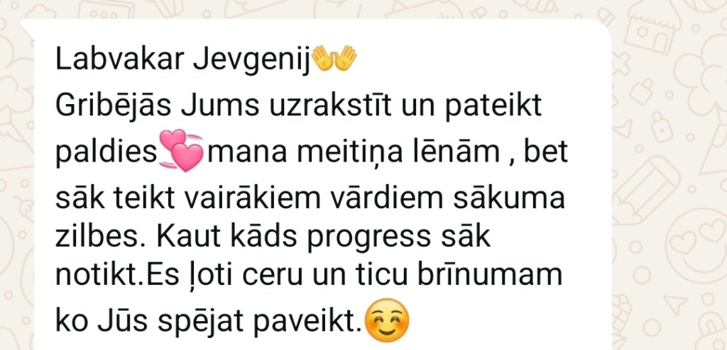 Klientu atsauksme par Aronbergs individuālo seansu