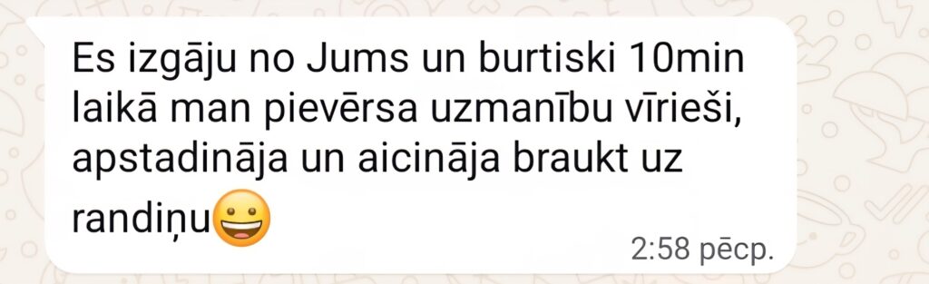 Klientu atsauksme par Aronbergs individuālo seansu