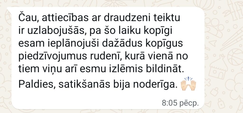 Klientu atsauksme par Aronbergs individuālo seansu