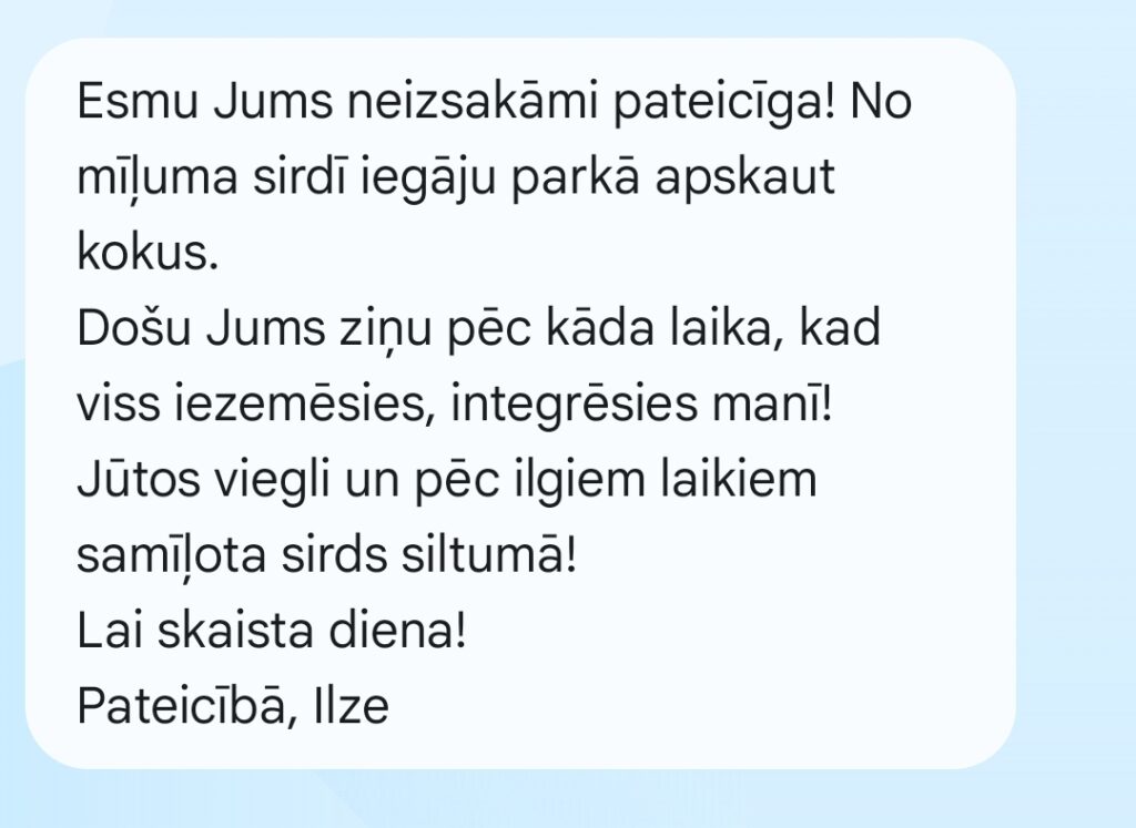 Klientu atsauksme par Aronbergs individuālo seansu