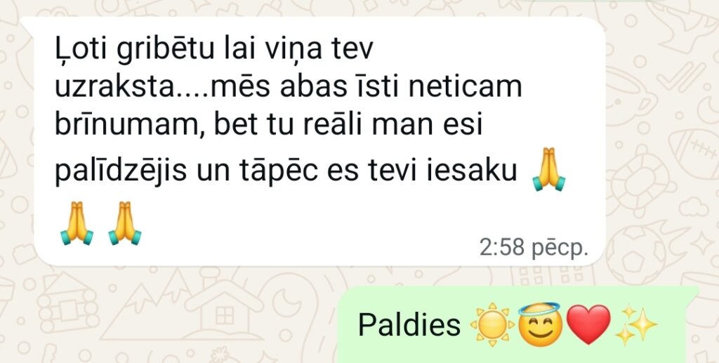 Klientu atsauksme par Aronbergs individuālo seansu