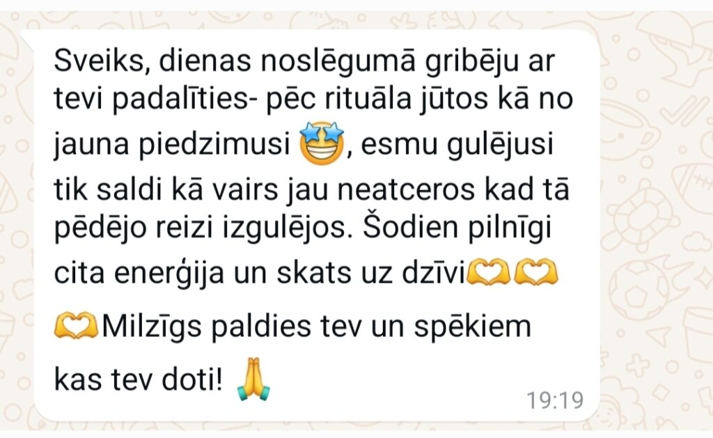Klientu atsauksme par Aronbergs individuālo seansu