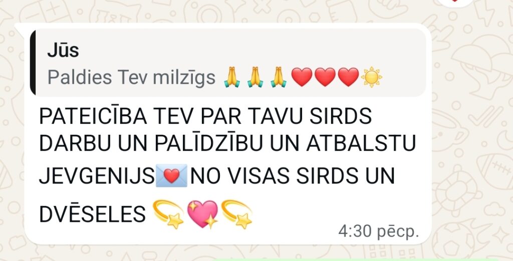Klientu atsauksme par Aronbergs individuālo seansu