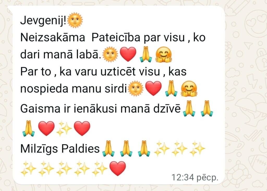 Klientu atsauksme par Aronbergs individuālo seansu