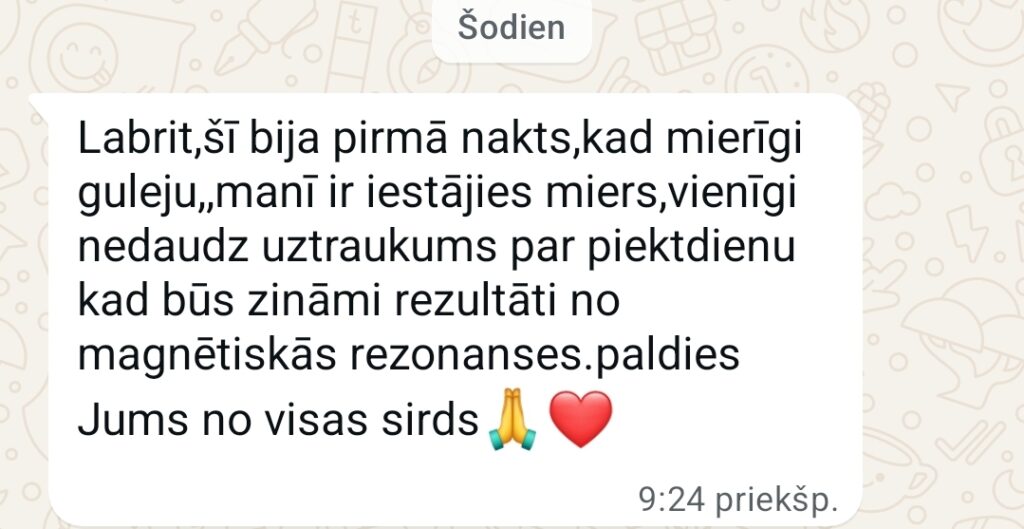 Klientu atsauksme par Aronbergs individuālo seansu