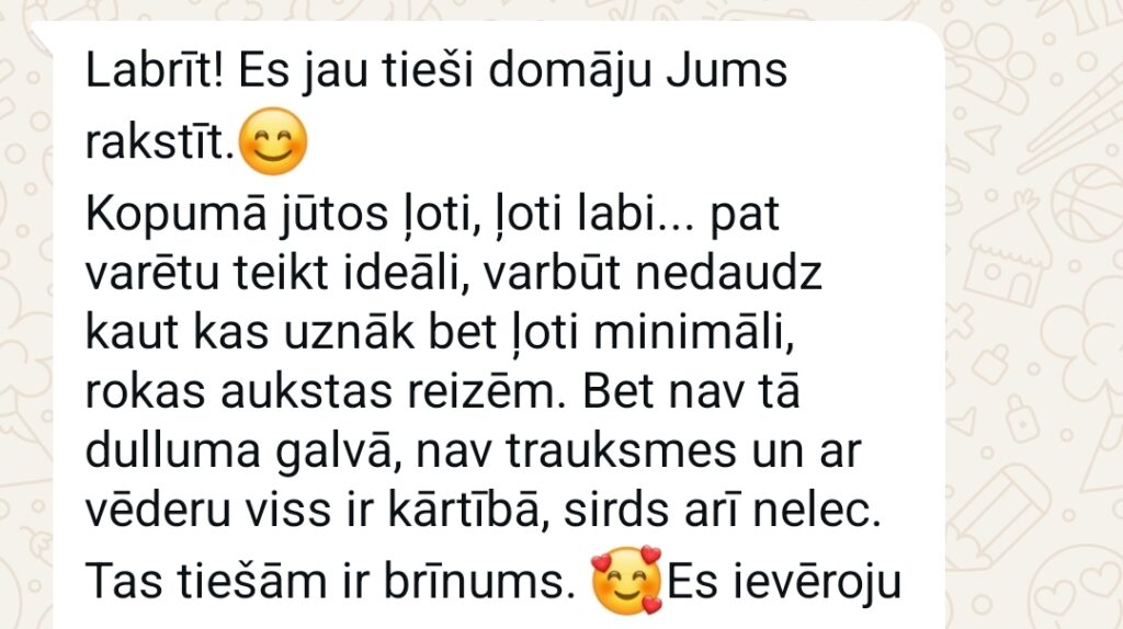 Klientu atsauksme par Aronbergs individuālo seansu