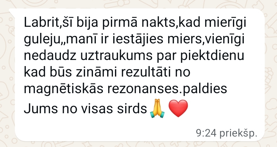 Klientu atsauksme par Aronbergs individuālo seansu