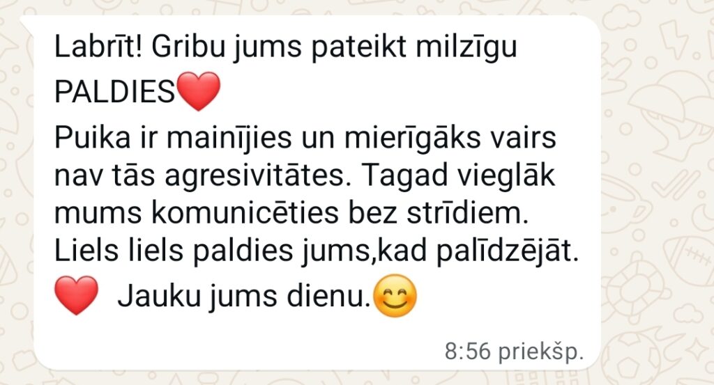 Klientu atsauksme par Aronbergs individuālo seansu