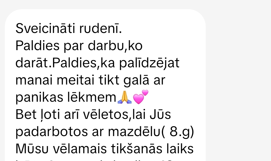 Klientu atsauksme par Aronbergs individuālo seansu