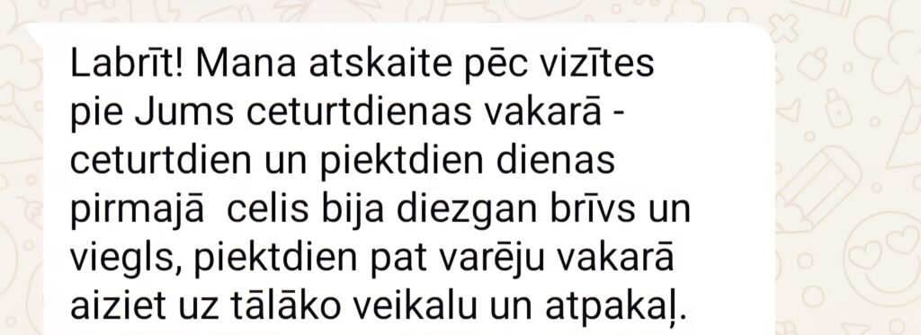 Klientu atsauksme par Aronbergs individuālo seansu
