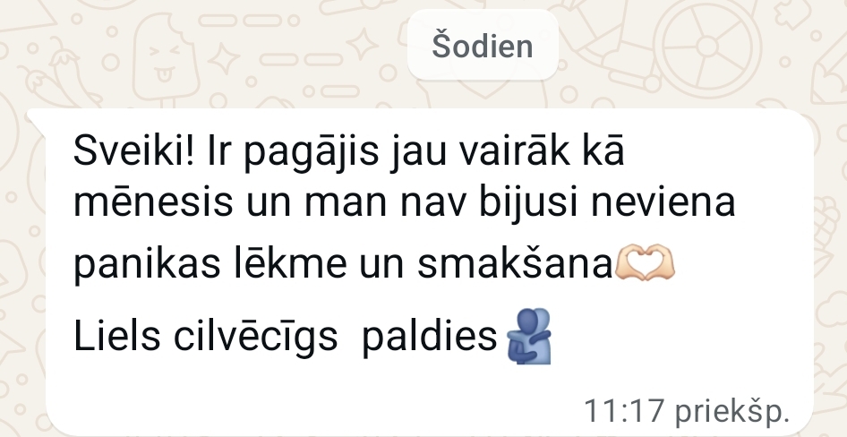 Klientu atsauksme par Aronbergs individuālo seansu