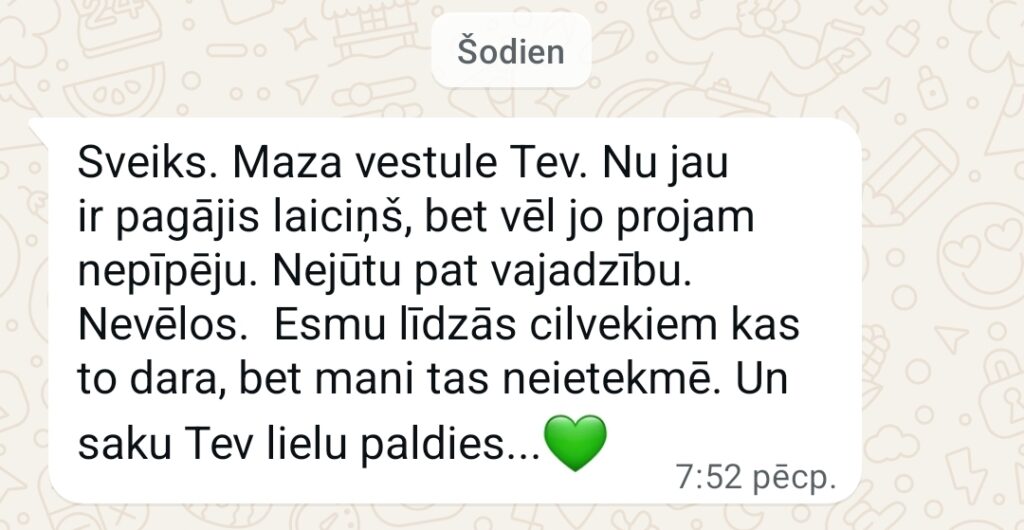 Klientu atsauksme par Aronbergs individuālo seansu