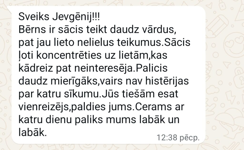 Klientu atsauksme par Aronbergs individuālo seansu