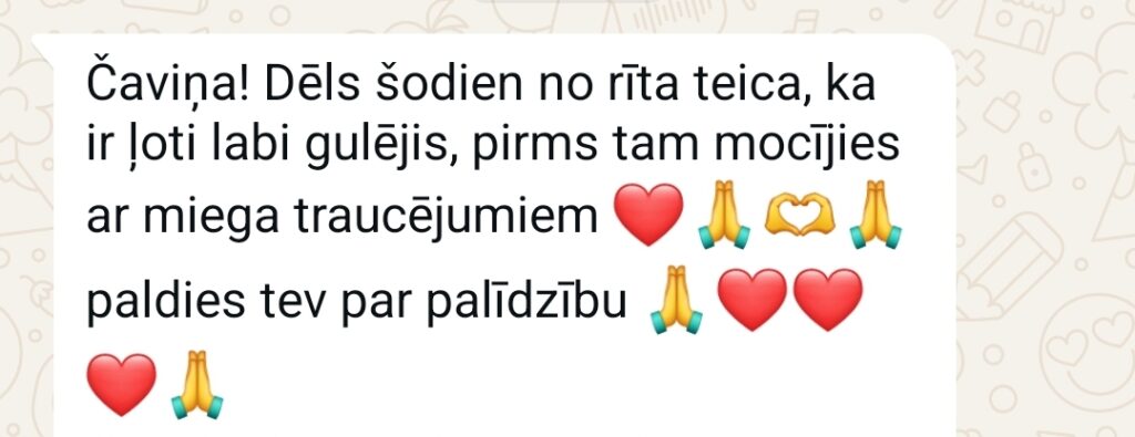 Klientu atsauksme par Aronbergs individuālo seansu