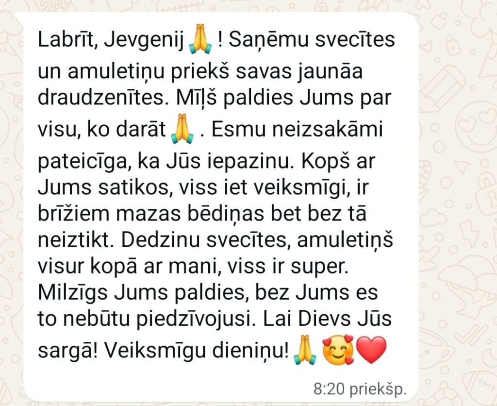 Klientu atsauksme par Aronbergs individuālo seansu