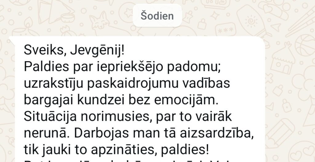 Klientu atsauksme par Aronbergs individuālo seansu