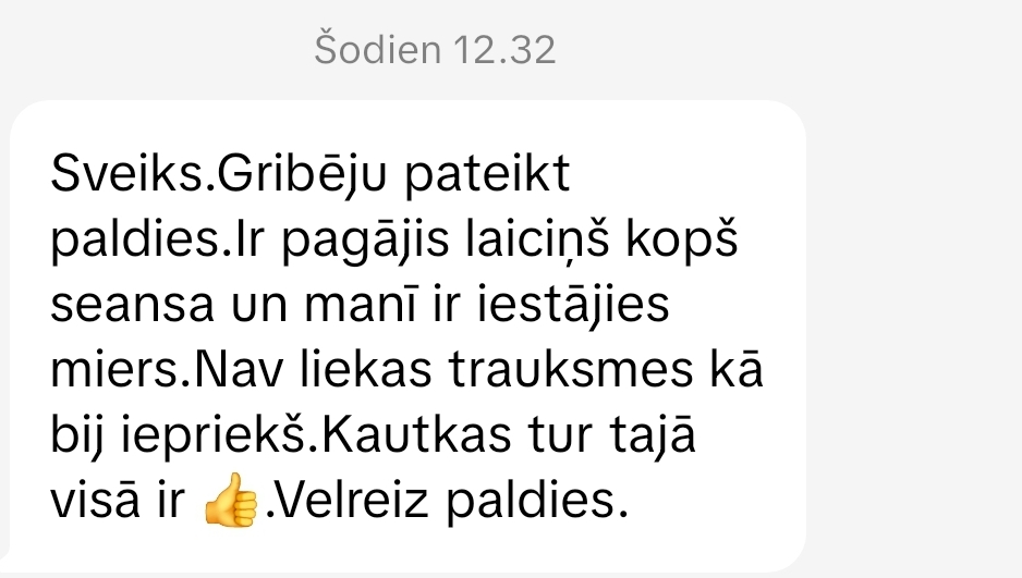 Klientu atsauksme par Aronbergs individuālo seansu