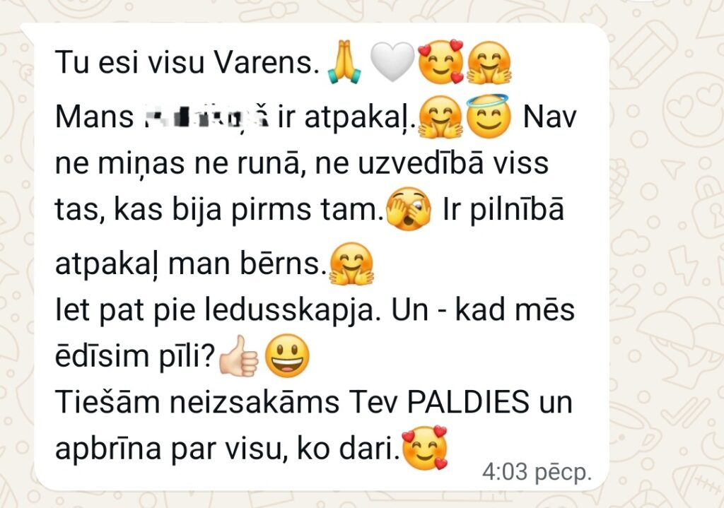 Klientu atsauksme par Aronbergs individuālo seansu