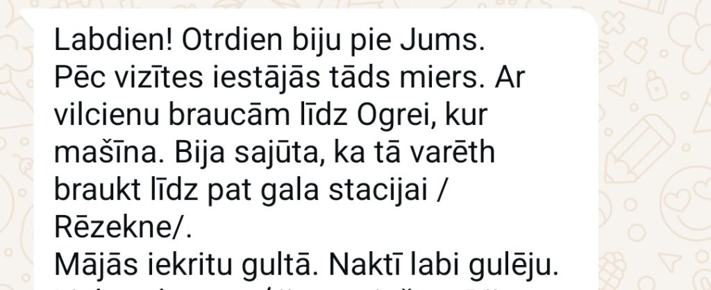 Klientu atsauksme par Aronbergs individuālo seansu