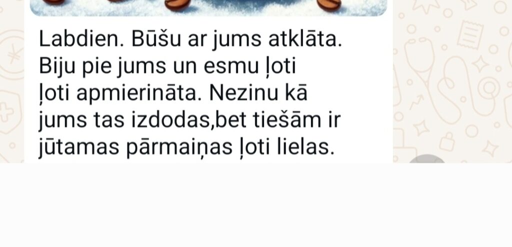 Klientu atsauksme par Aronbergs individuālo seansu
