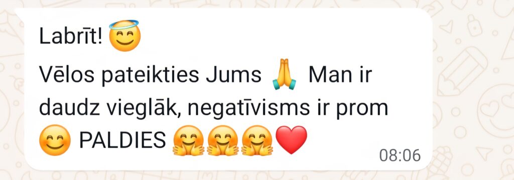 Klientu atsauksme par Aronbergs individuālo seansu