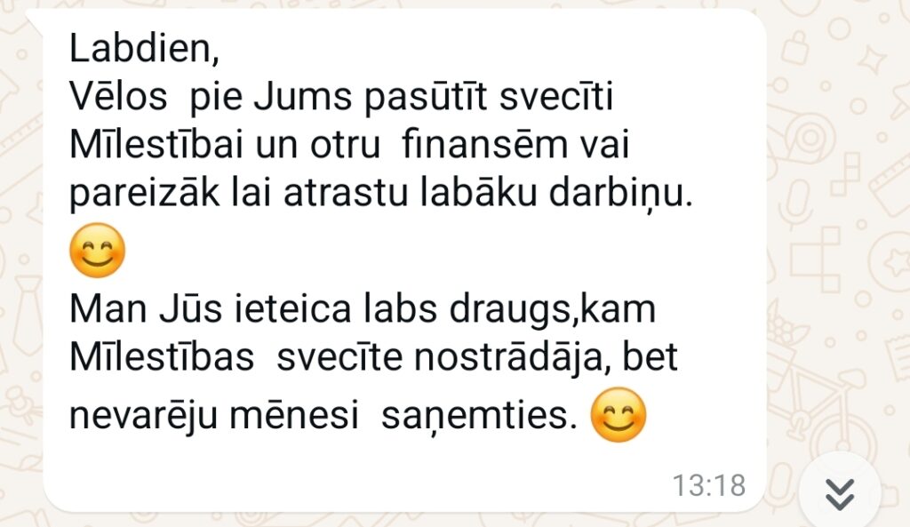 Klientu atsauksme par Aronbergs individuālo seansu