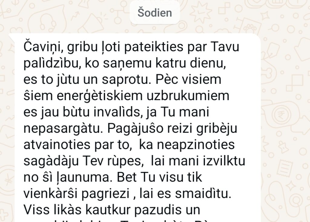 Klientu atsauksme par Aronbergs individuālo seansu