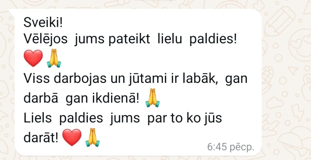 Klientu atsauksme par Aronbergs individuālo seansu