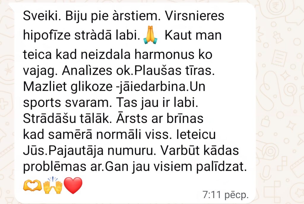 Klientu atsauksme par Aronbergs individuālo seansu