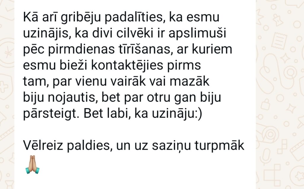 Klientu atsauksme par Aronbergs individuālo seansu