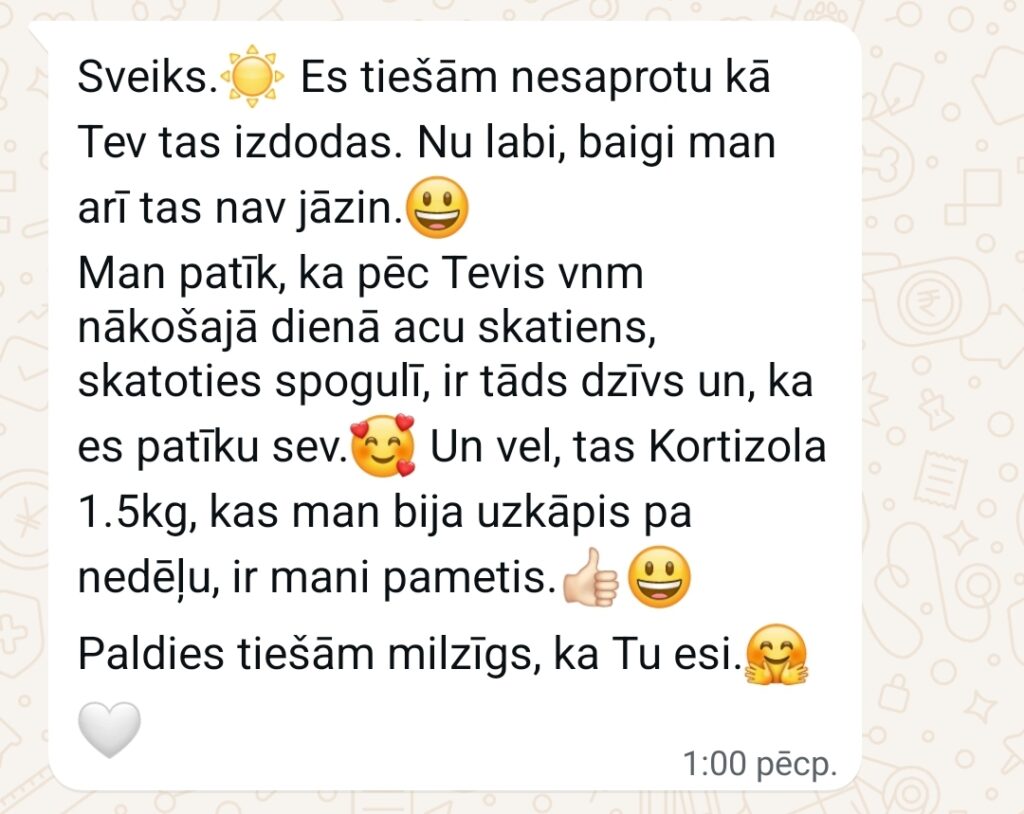 Klientu atsauksme par Aronbergs individuālo seansu