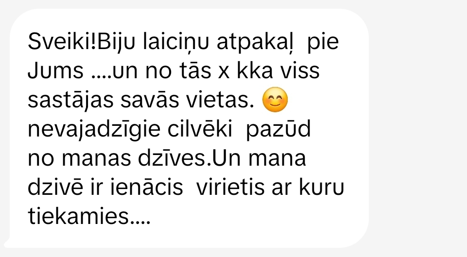 Klientu atsauksme par Aronbergs individuālo seansu