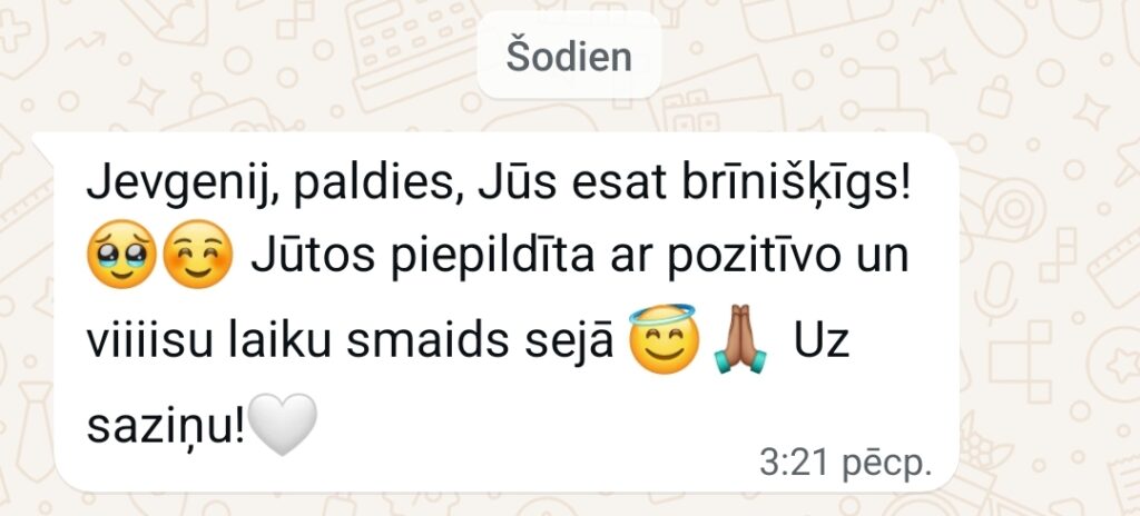 Klientu atsauksme par Aronbergs individuālo seansu