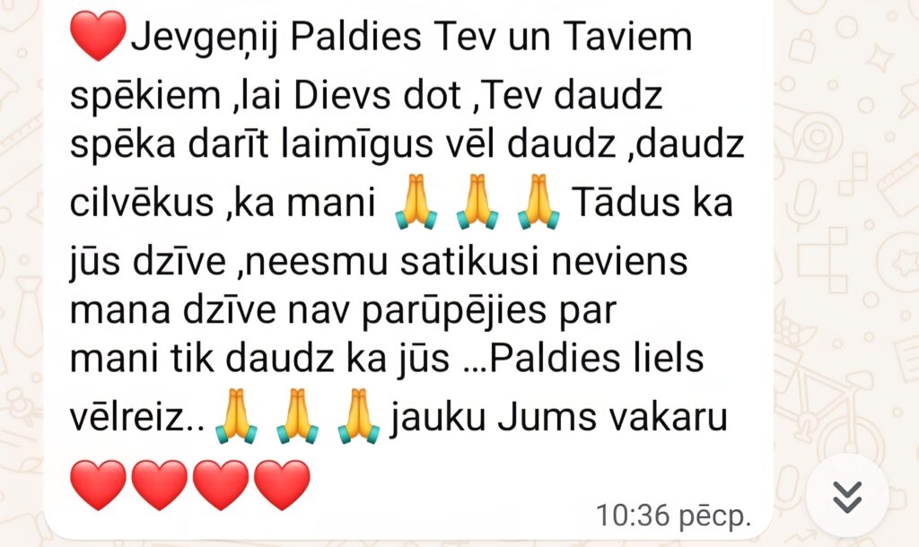 Klientu atsauksme par Aronbergs individuālo seansu
