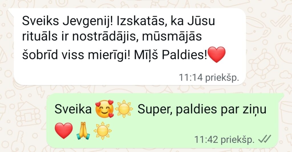 Klientu atsauksme par Aronbergs individuālo seansu