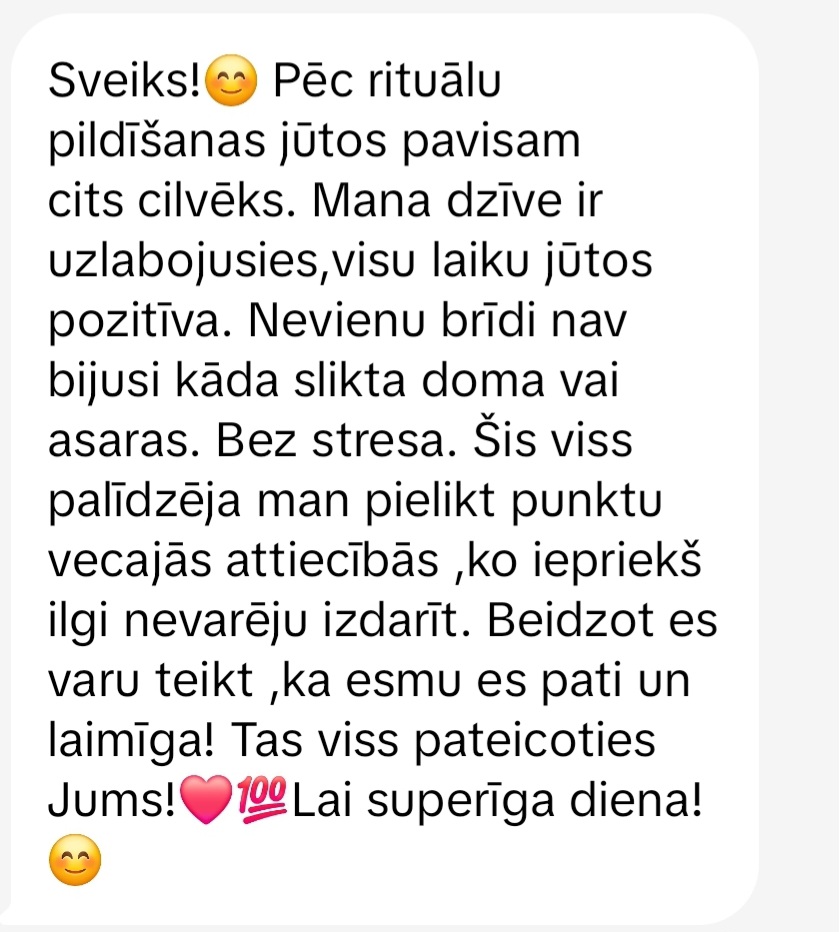 Klientu atsauksme par Aronbergs individuālo seansu
