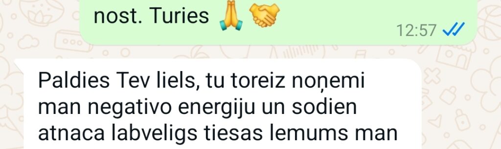 Klientu atsauksme par Aronbergs individuālo seansu