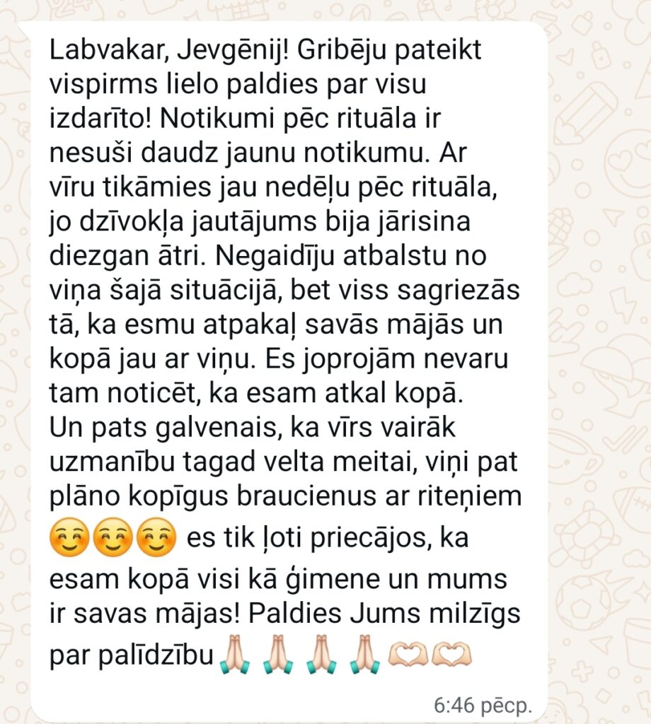 Klientu atsauksme par Aronbergs individuālo seansu