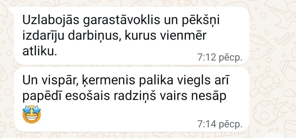 Klientu atsauksme par Aronbergs individuālo seansu