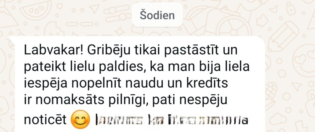 Klientu atsauksme par Aronbergs individuālo seansu