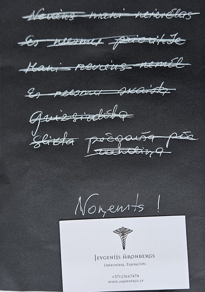 Aronbergs – enerģētiskā seansa rezultāts, klienta atsauksme